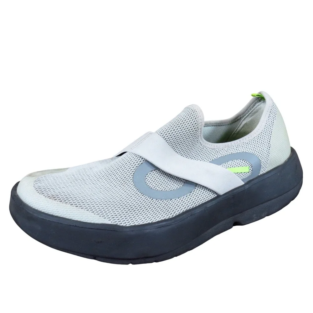 OOFOS OOmg Low Men Casual Recovery Shoe Size 9 Walking Comfort Gray‎ Fabric